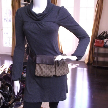 Gucci GG Monogram Double Pocket Belt Bag Dark Brown 2 of 10