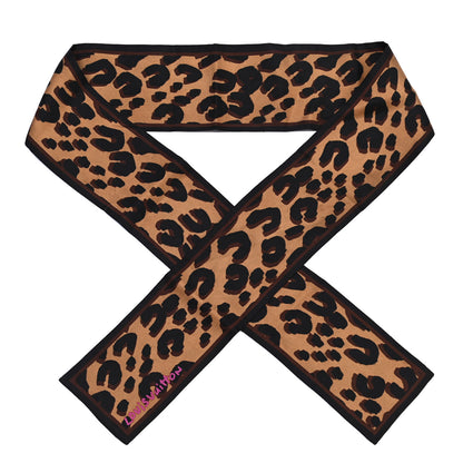 Louis Vuitton Silk Leopard Bandeau Scarf Marron 1 of 6