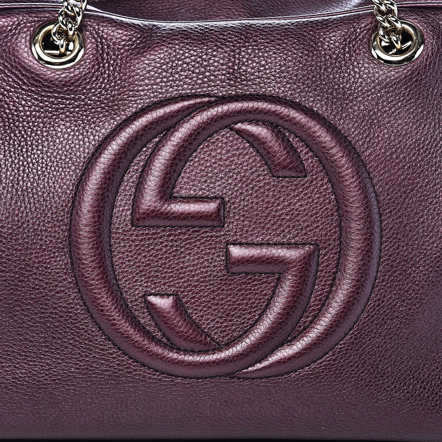 Metallic Cellarius Calfskin Medium Soho Bowler Classic Burgundy