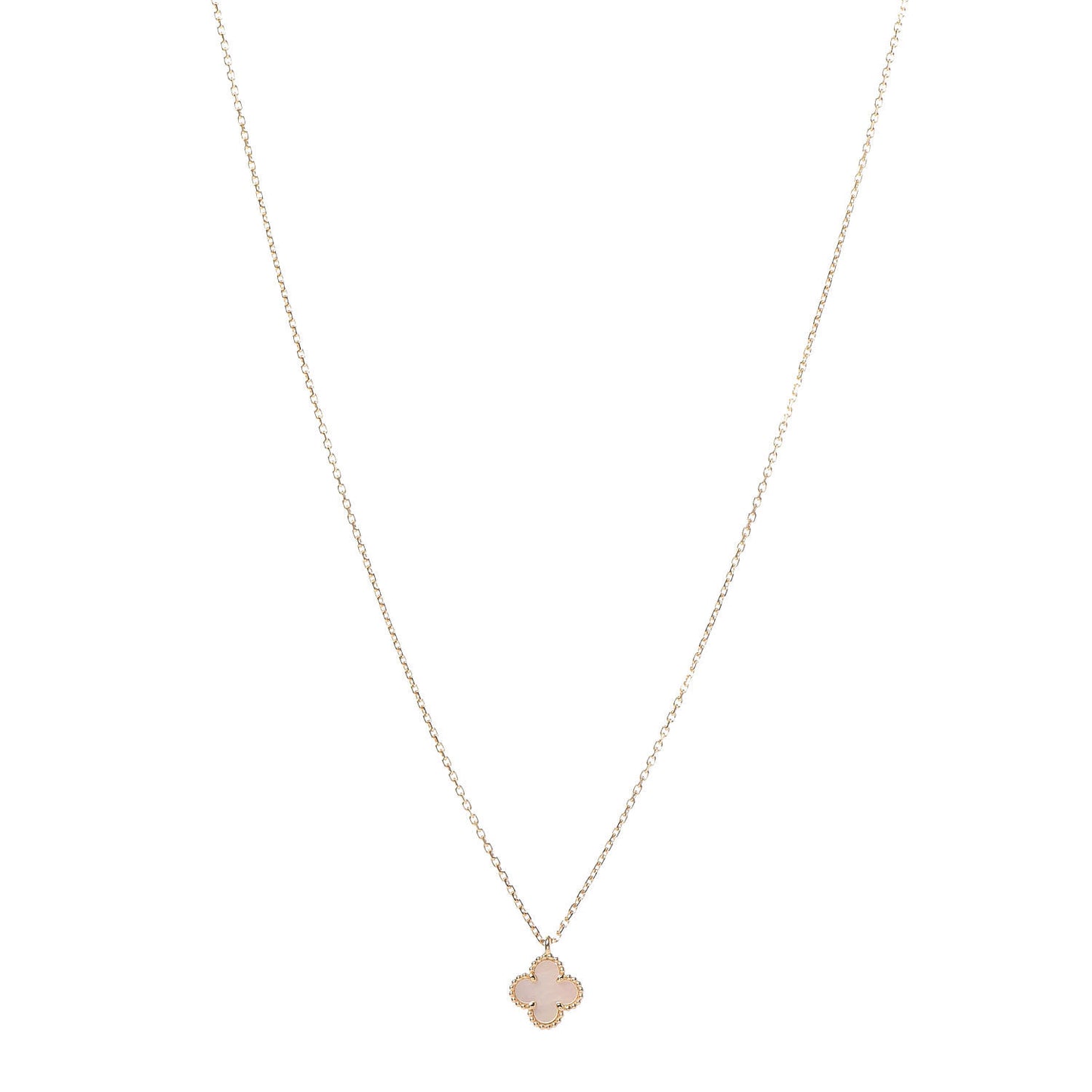 18K Yellow Gold Mother of Pearl Sweet Alhambra Pendant Necklace