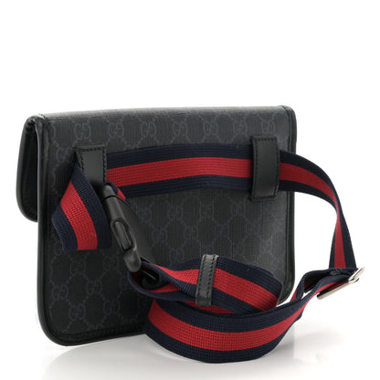 Gucci GG Supreme Monogram Web Slim Belt Bag Black Grey 3 of 10