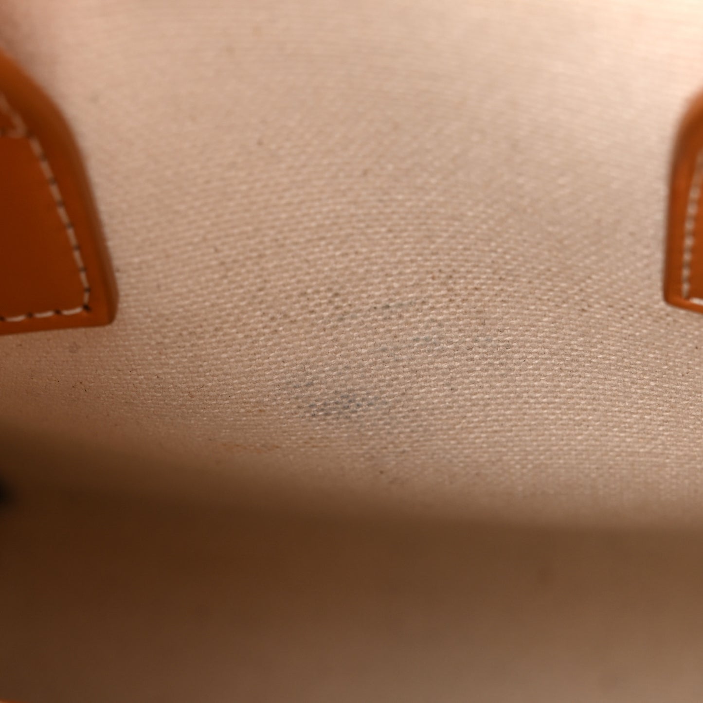 Canvas Calfskin Mini Vertical Cabas Natural Tan