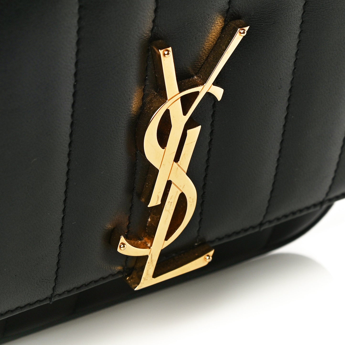 Lambskin Matelasse Monogram Small Vicky Chain Bag Black