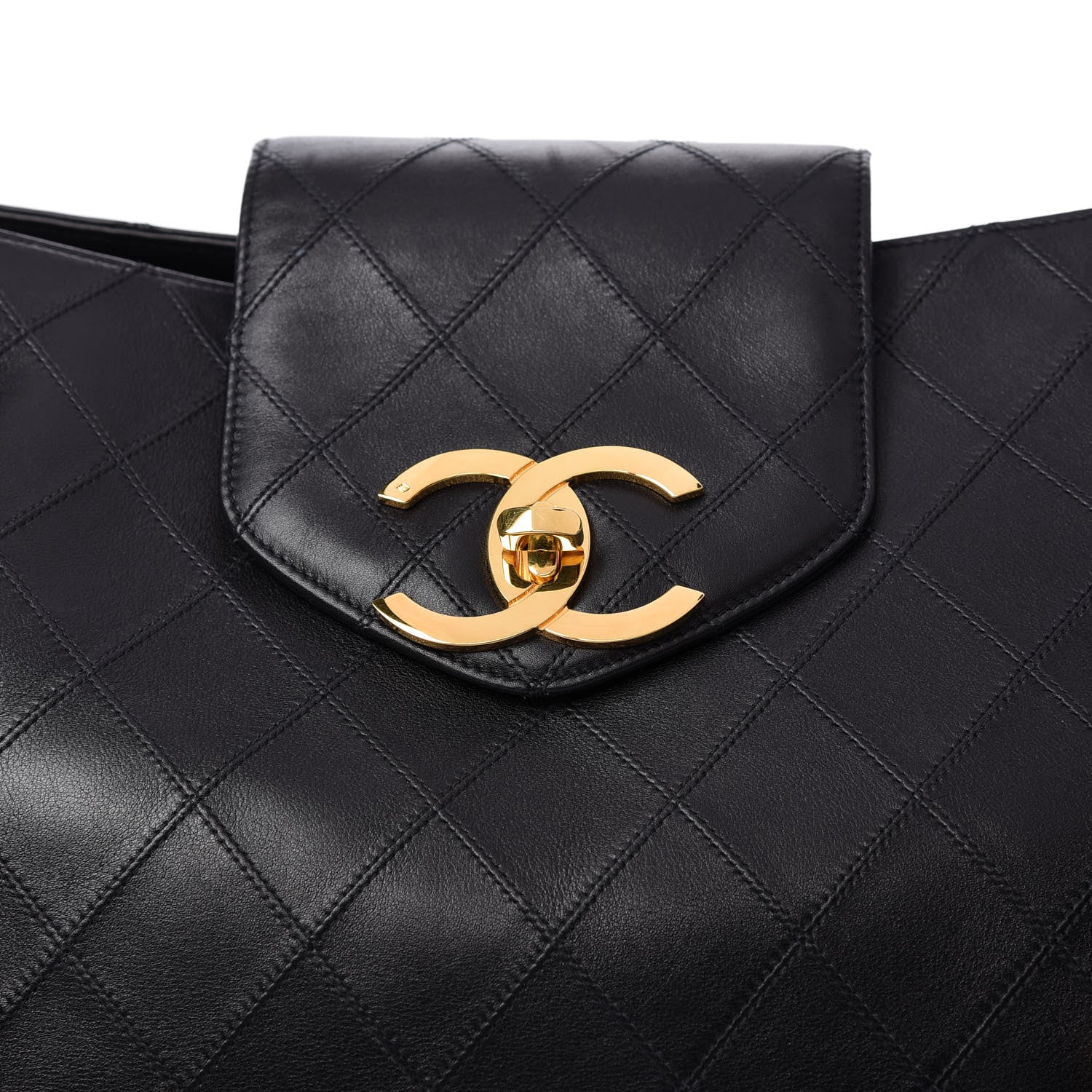 Chanel Calfskin Stitched XL Weekender Black 10 of 12
