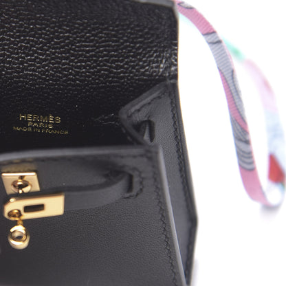 Hermes Tadelakt Mini Kelly Twilly Bag Charm Black 4 of 6