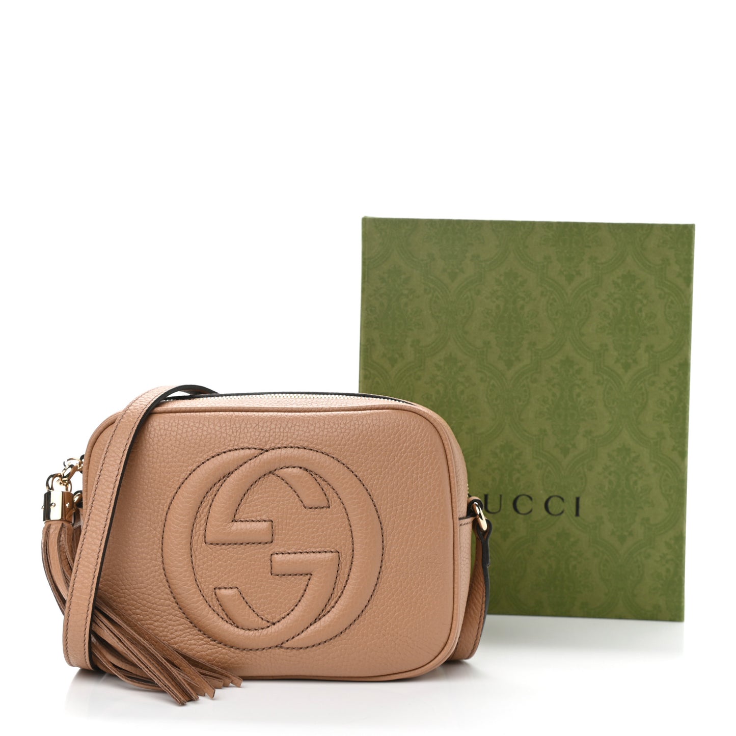 Pebbled Calfskin Small Soho Disco Bag Camelia