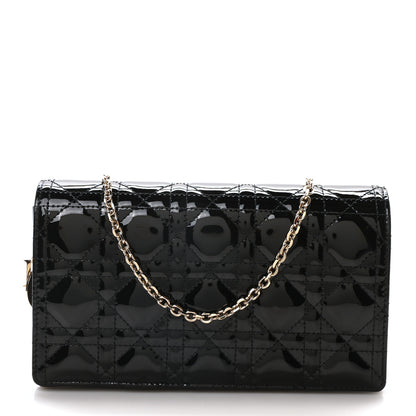 Christian Dior Patent Cannage Lady Dior Pouch Black 1 of 11