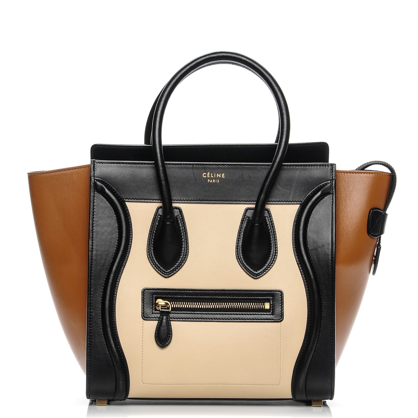 Satin Calfskin Micro Tri-Color Luggage Seashell
