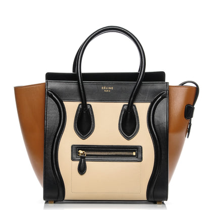 Celine Satin Calfskin Micro Tri-Color Luggage Seashell 1 of 8