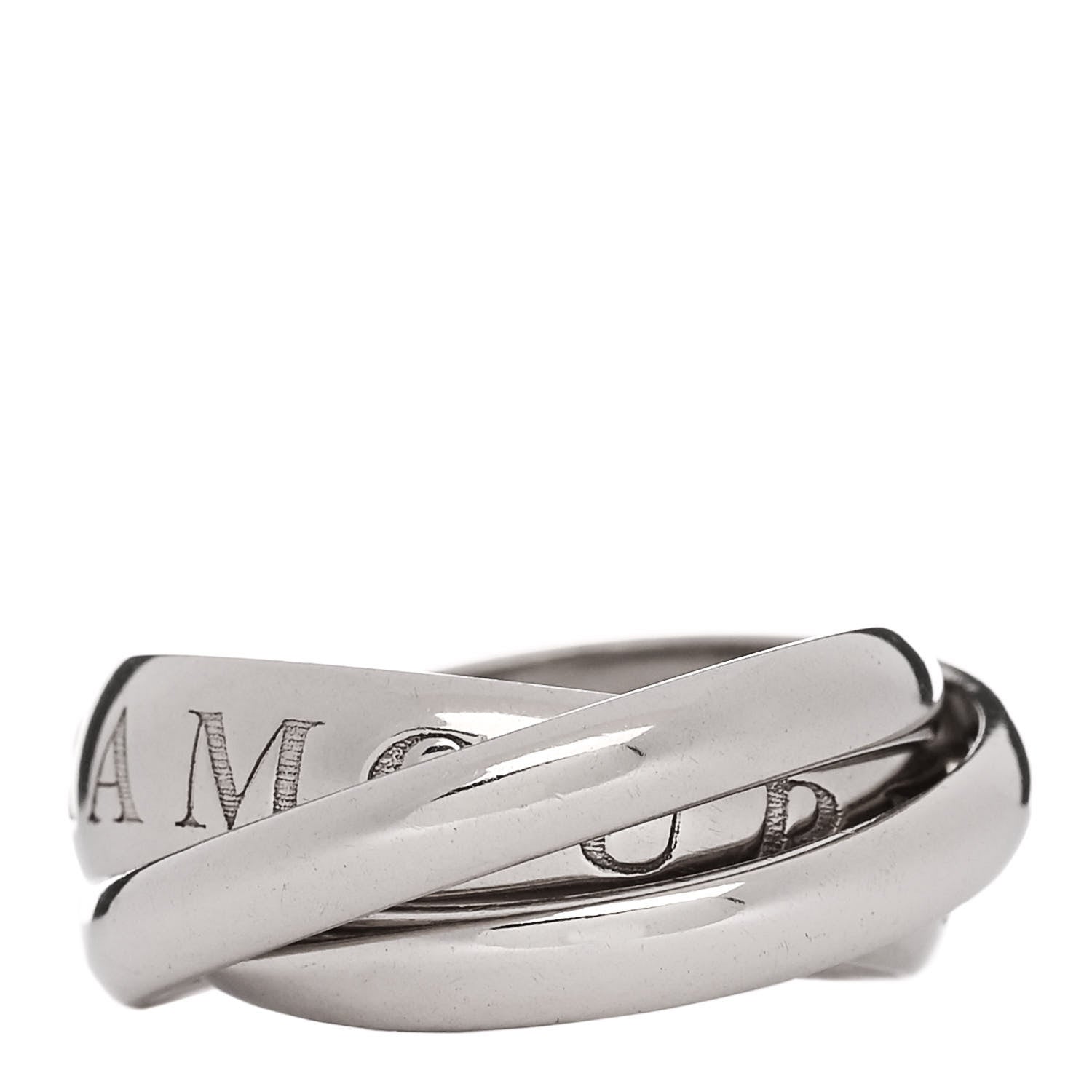 Cartier 18K White Gold 98 Xmas Limited Trinity Ring 51 5.75 3 of 5