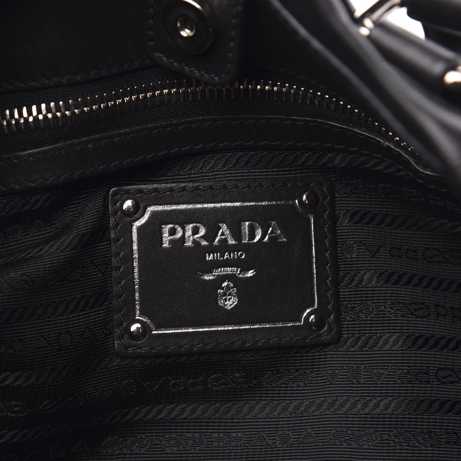 Prada Soft Calf Shoulder Bag Black 6 of 14