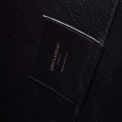 Saint Laurent Calfskin Large Shopping Tote Black Red 8 of 12