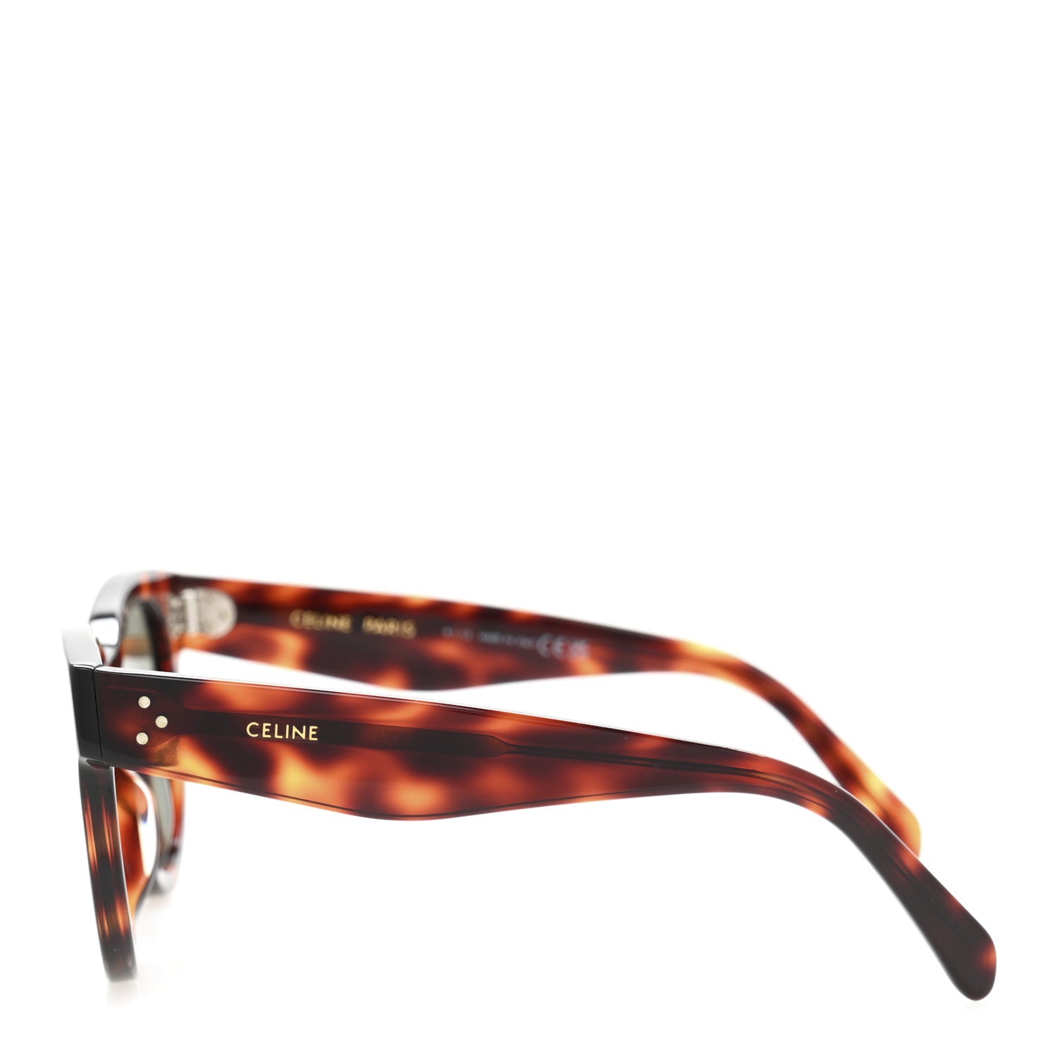 Celine Acetate Studded Mineral Round Sunglasses CL40031 Tortoise 3 of 9