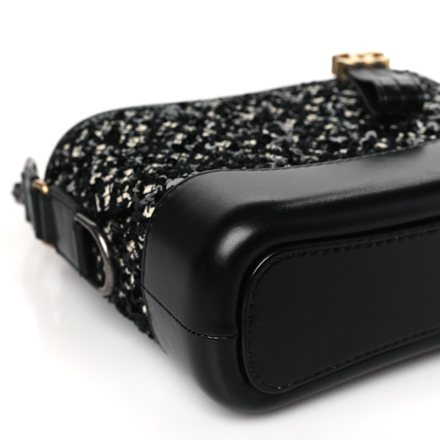 Chanel Tweed Sequin Calfskin Small Gabrielle Hobo Beige Black 8 of 9