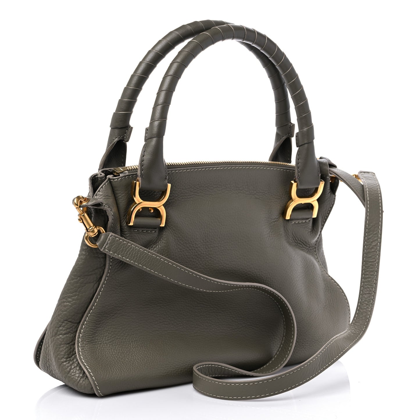 Calfskin Medium Marcie Satchel Baobab Green
