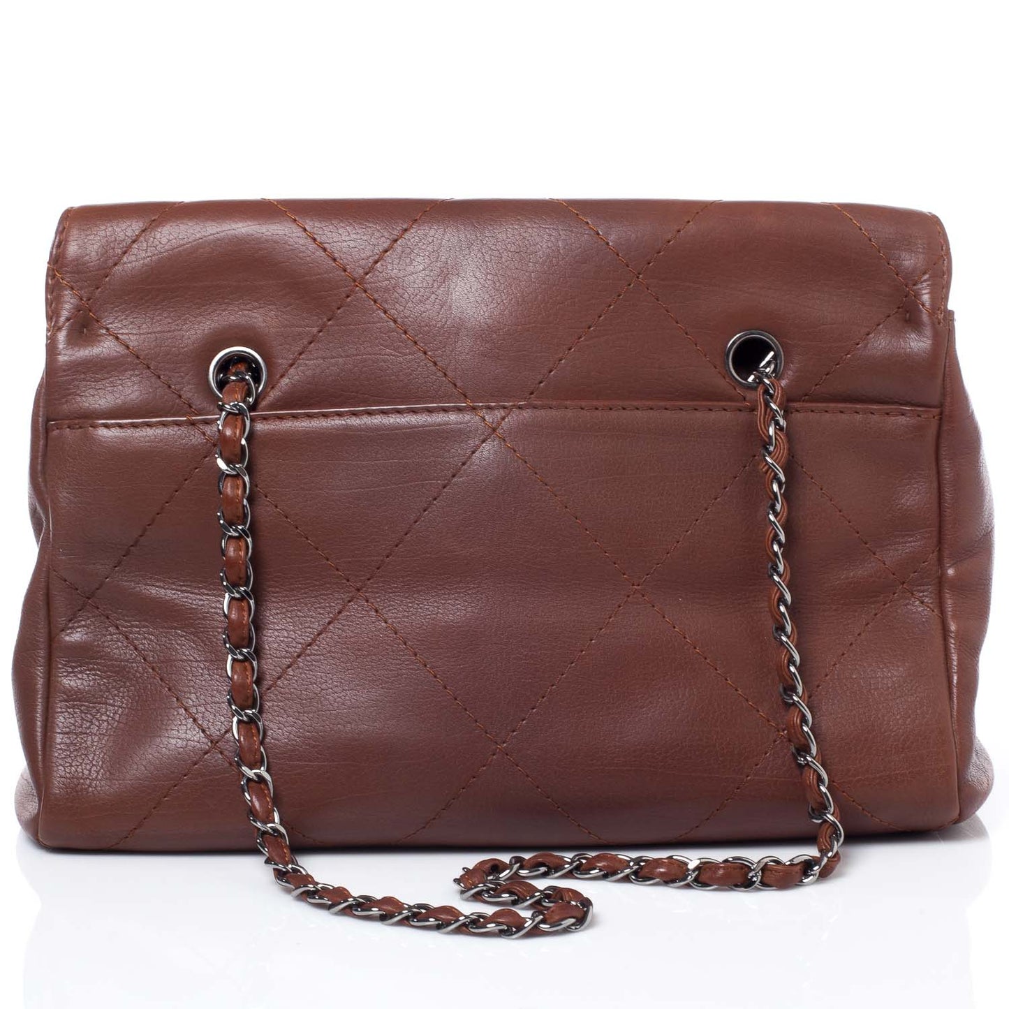 Calfskin Large Hamptons Shopping Tote Brown