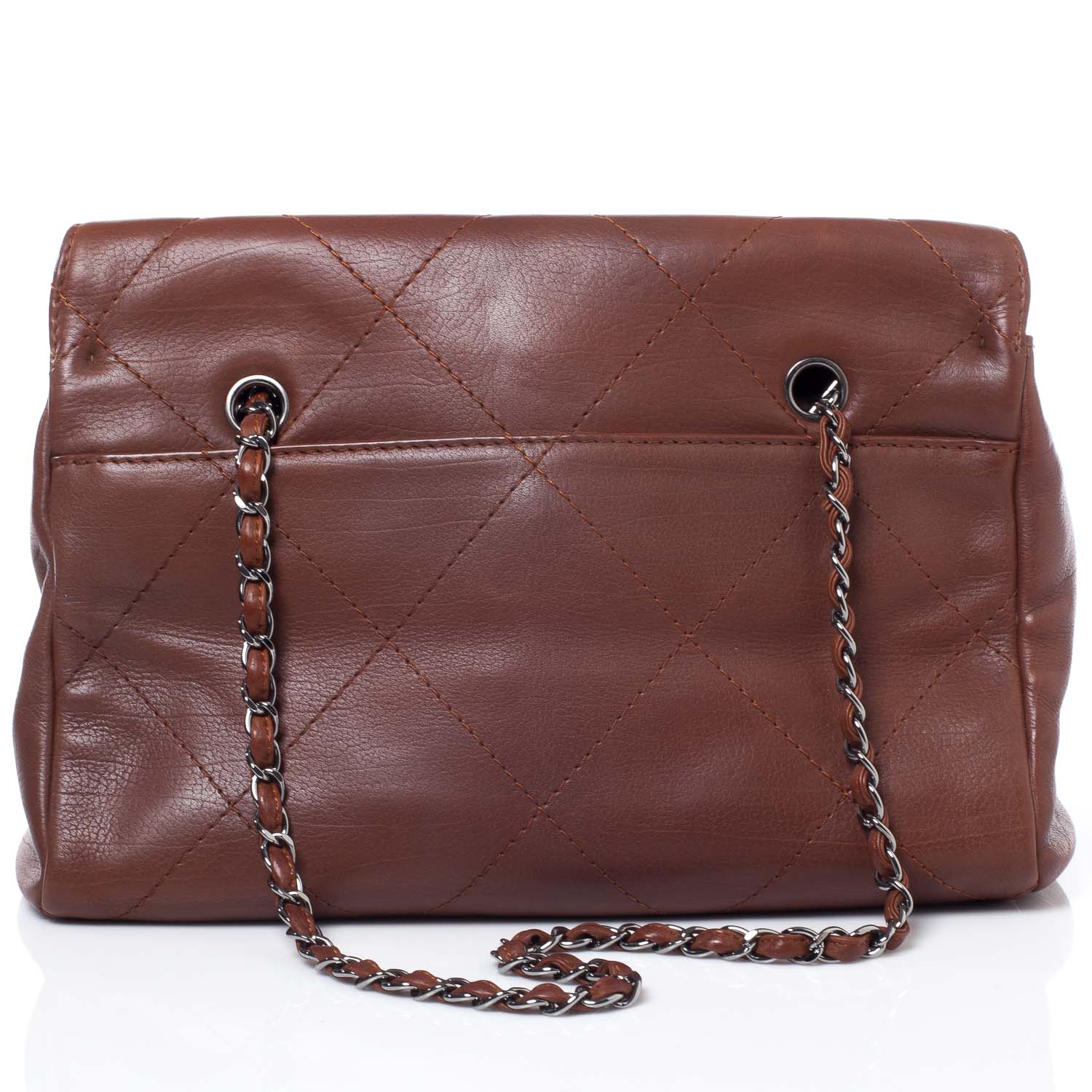 Chanel Calfskin Large Hamptons Shopping Tote Brown 4 of 9