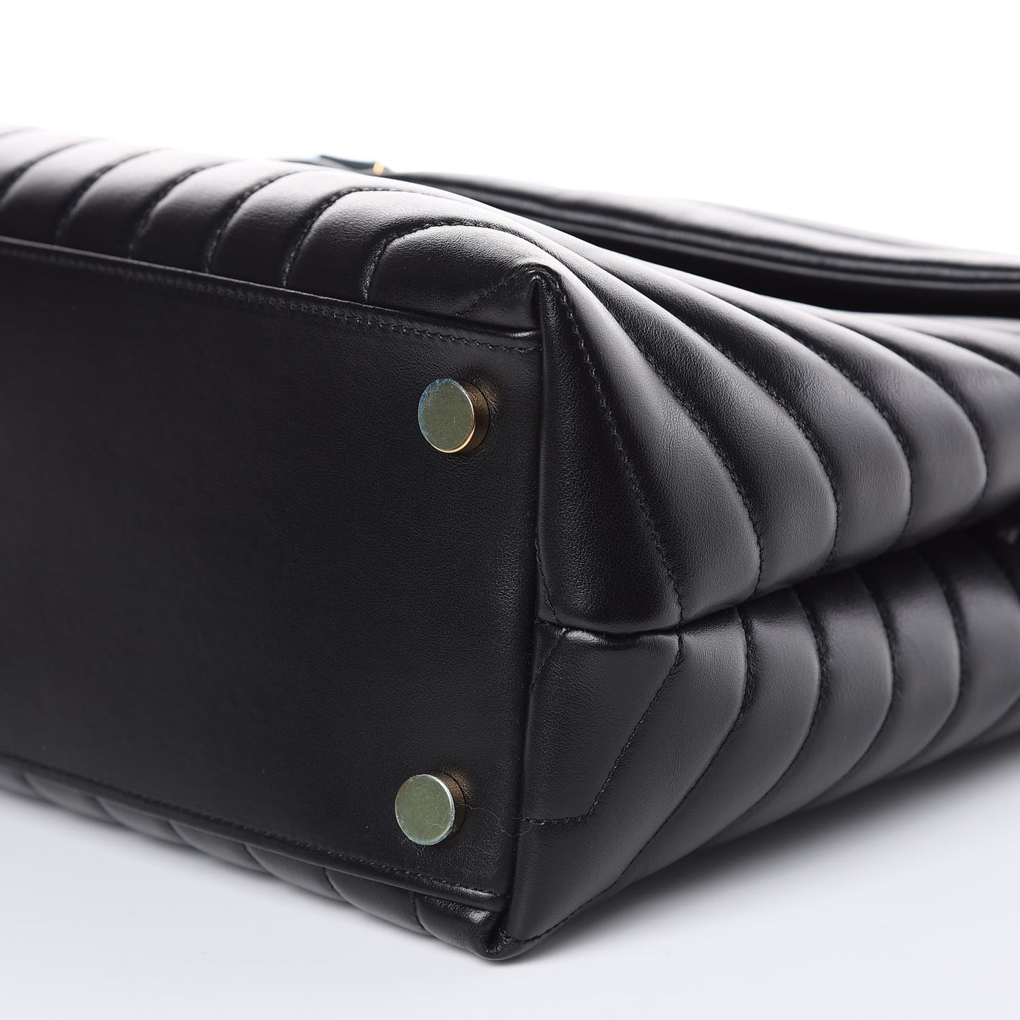 Calfskin Y Quilted Monogram Large Loulou Chain Satchel Black