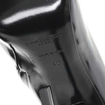 Saint Laurent Glazed Calfskin Opyum Ankle Boots 40 Black 7 of 9