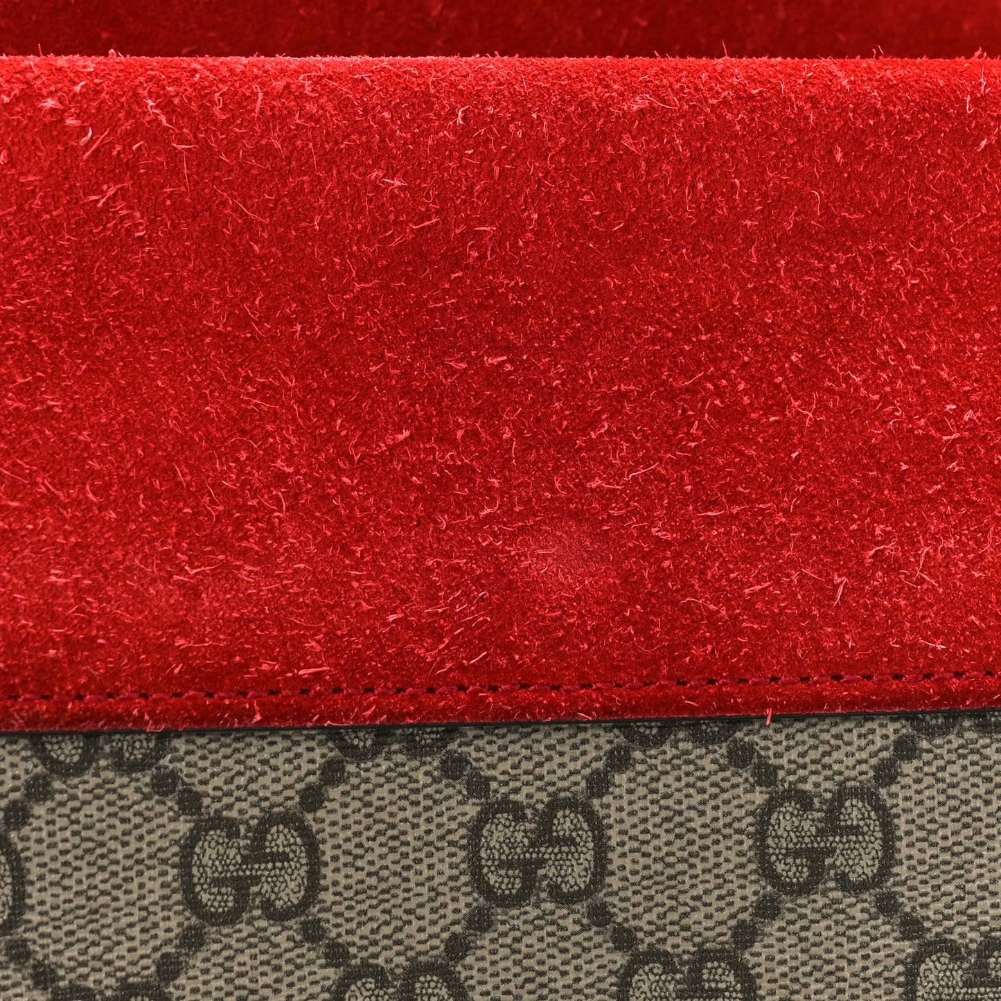 GG Supreme Monogram Mini Dionysus Shoulder Bag Hibiscus Red