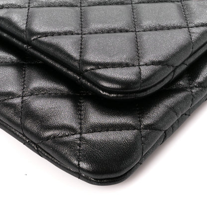 Chanel Shiny Lambskin Quilted Medium Double Case With Strap Black 11 of 11