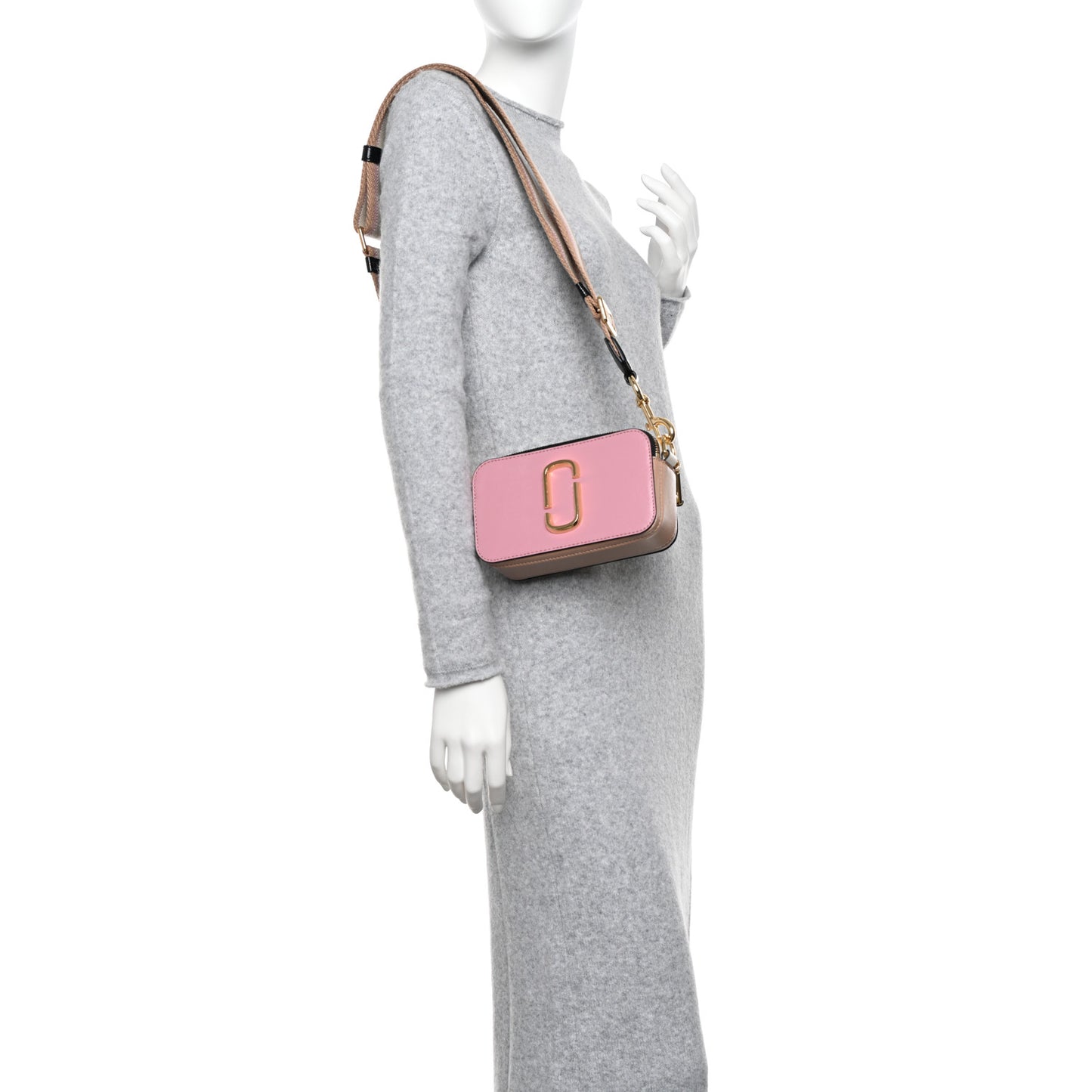 Saffiano Small Snapshot Camera Bag Pink Multicolor