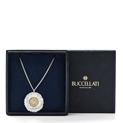 Buccellati Sterling Silver Vermeil Fancy Diamond Blossom Pendant Necklace 7 of 7