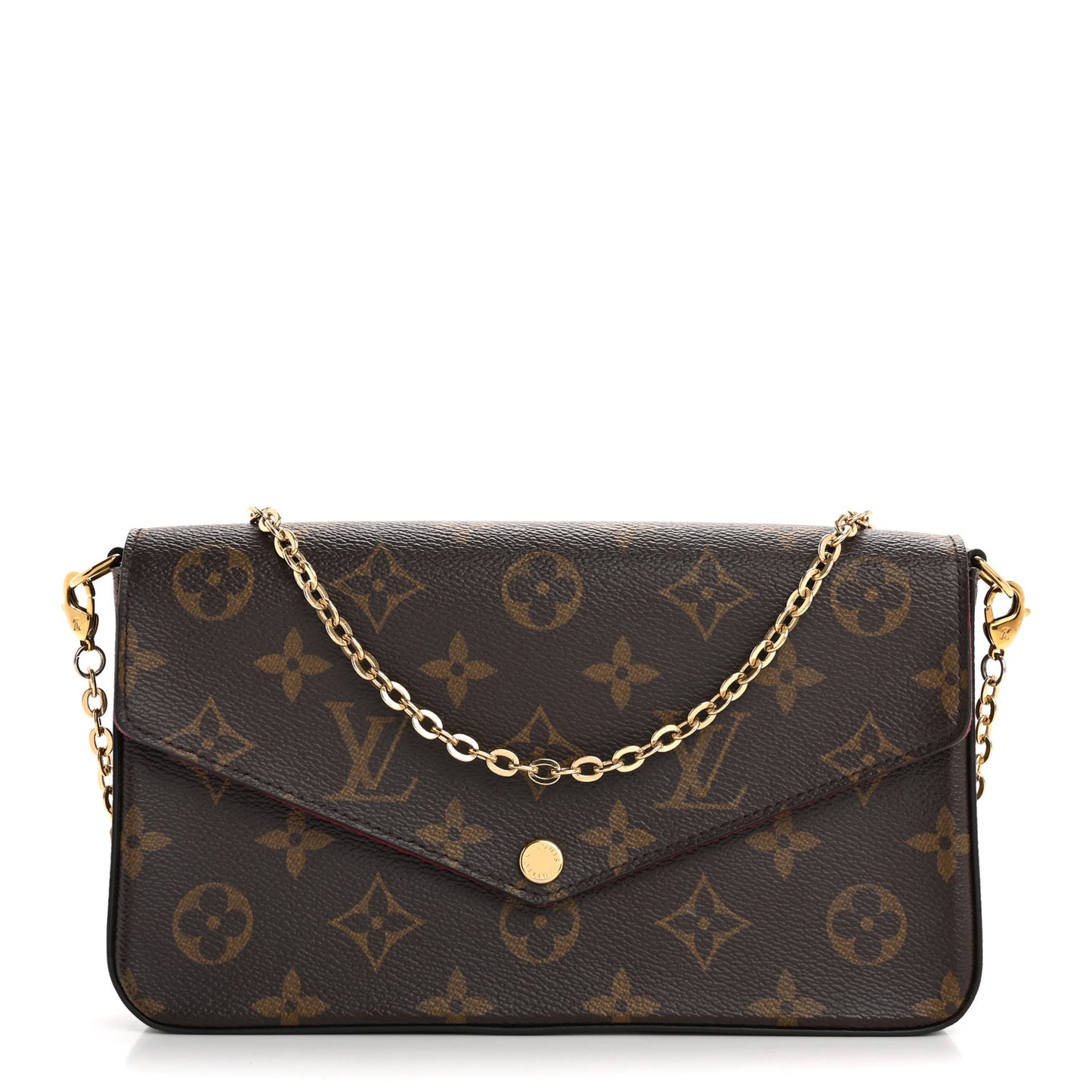 Monogram Pochette Felicie Chain Wallet Fuchsia