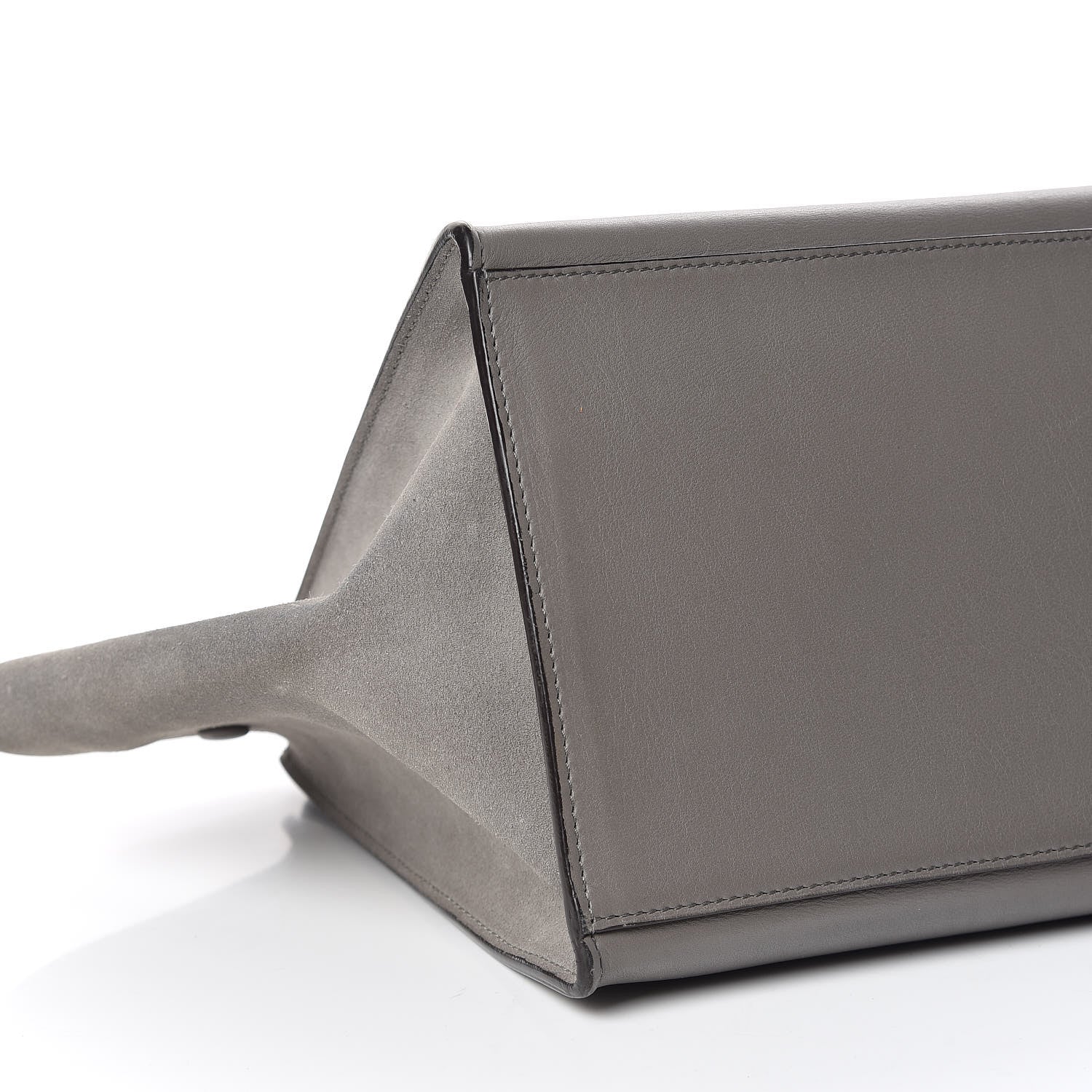 Celine Crocodile Embossed Nubuck Medium Trapeze Grey 6 of 12