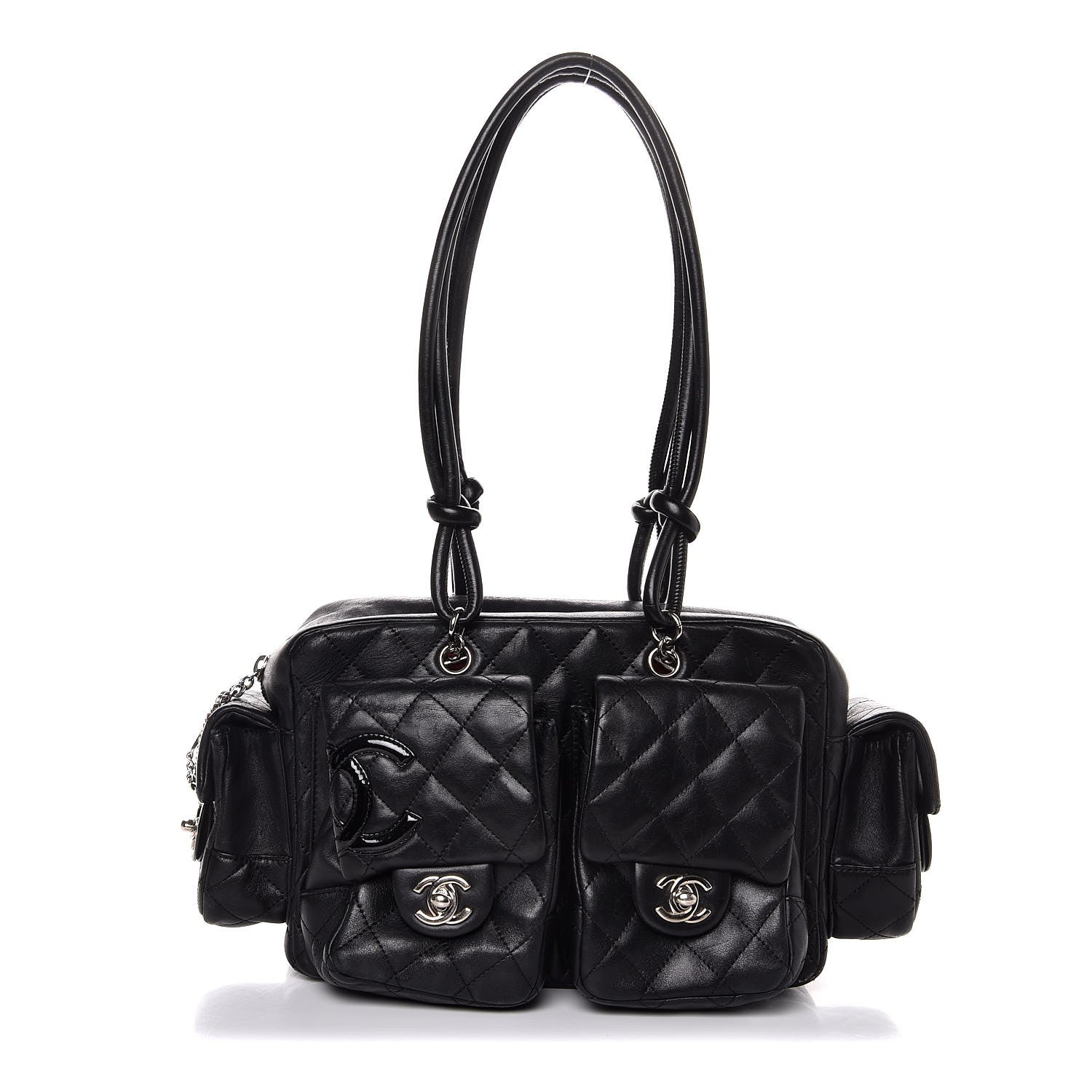 Chanel Calfskin Quilted Small Cambon Multipocket Reporter Black 1 of 10