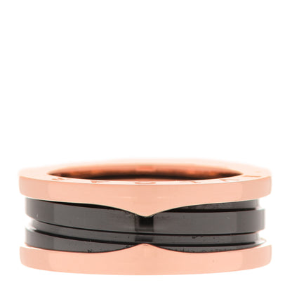 Bulgari 18K Rose Gold Black Ceramic B.Zero1 Two-Band Ring 57 8 3 of 6