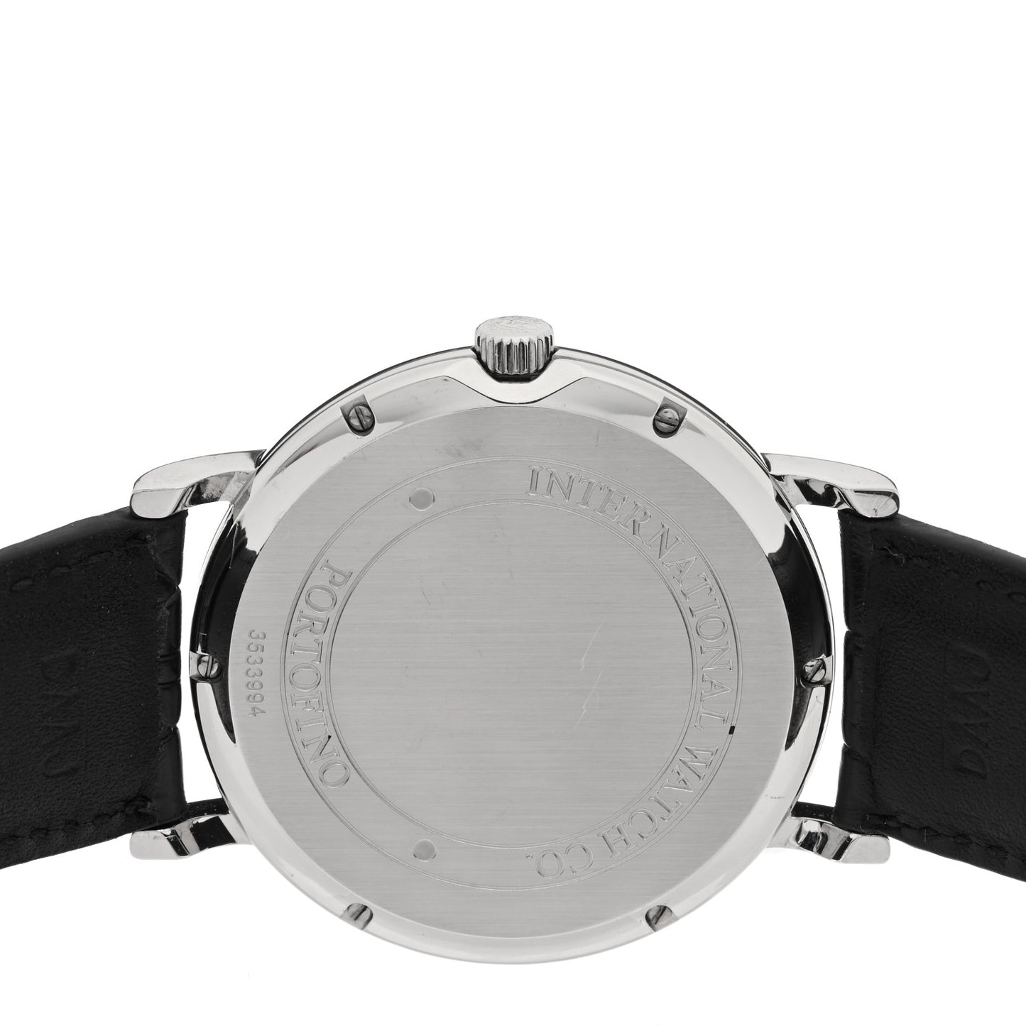 Stainless Steel Alligator 39mm Portofino Automatic Watch Black IW356308