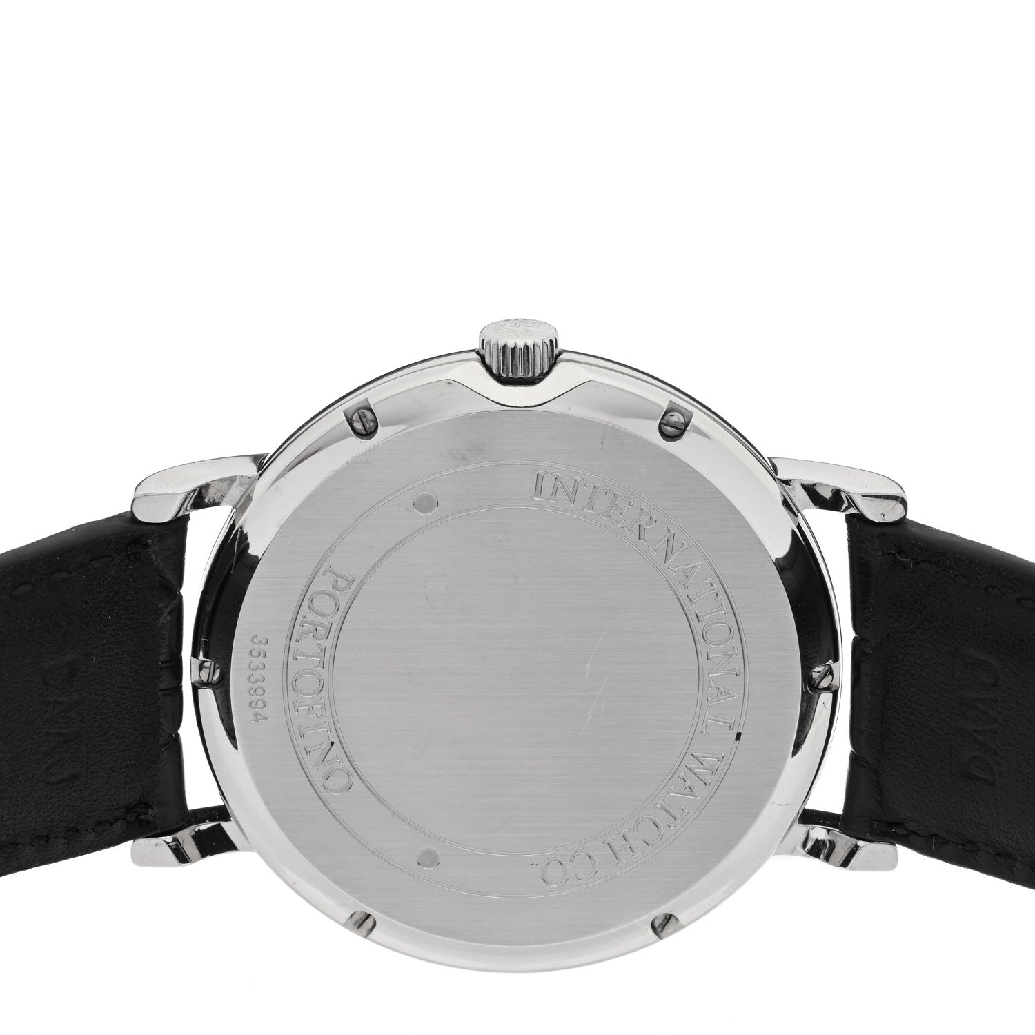 IWC Stainless Steel Alligator 39mm Portofino Automatic Watch Black IW356308 4 of 4