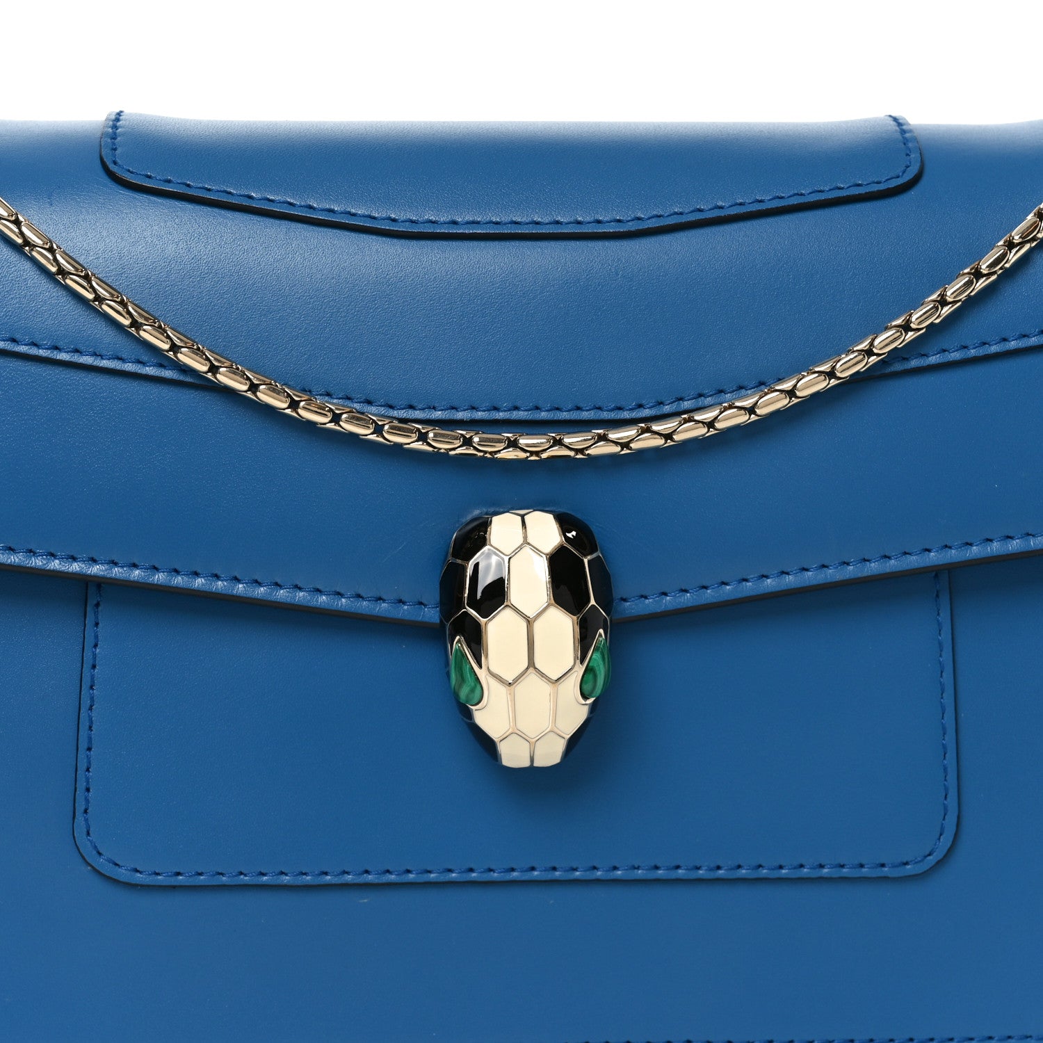 Bulgari Calfskin Serpenti Forever Shoulder Bag Blue 7 of 9