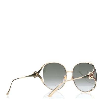 Gucci Metal Oversized Round Frame GG0225S Sunglasses Gold 4 of 9