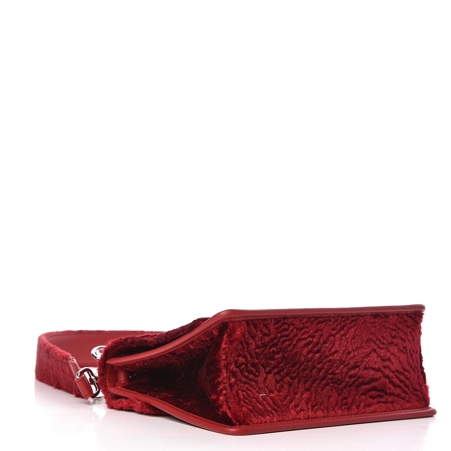 Velluto Astrakan Vitello Dolce F is Fendi Kan I Shoulder Bag Rosso