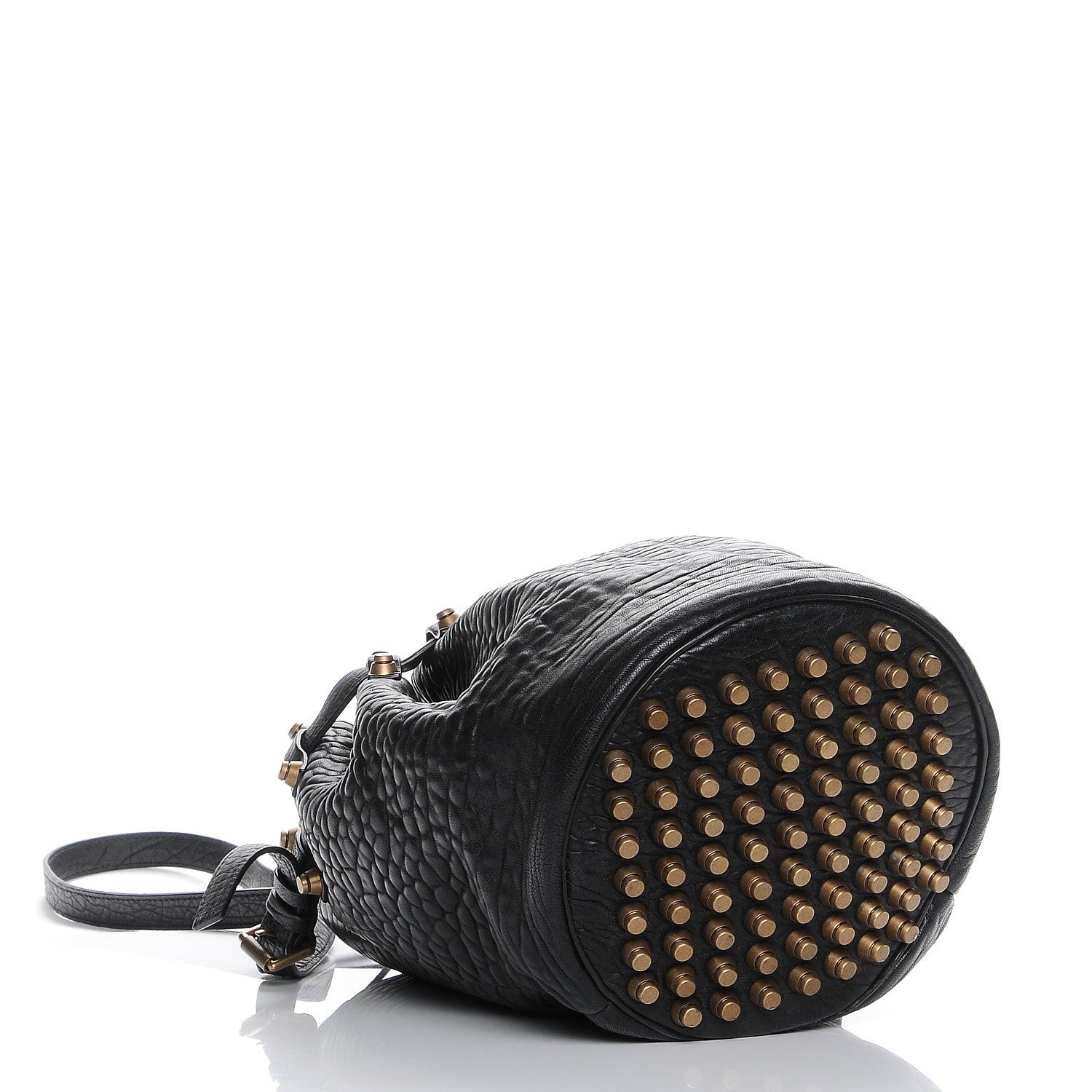 Alexander Wang Pebbled Lambskin Diego Bucket Black Antique Brass Hardware 4 of 8