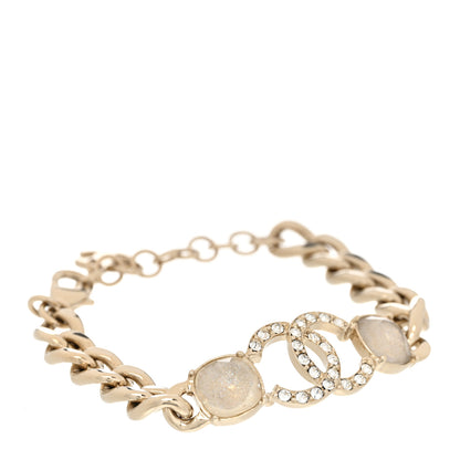 Chanel Glass Crystal CC Chain Bracelet Gold 1 of 4