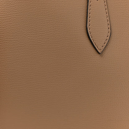 Burberry Grainy Calfskin Haymarket Check Medium Reversible Tote Camel 12 of 21