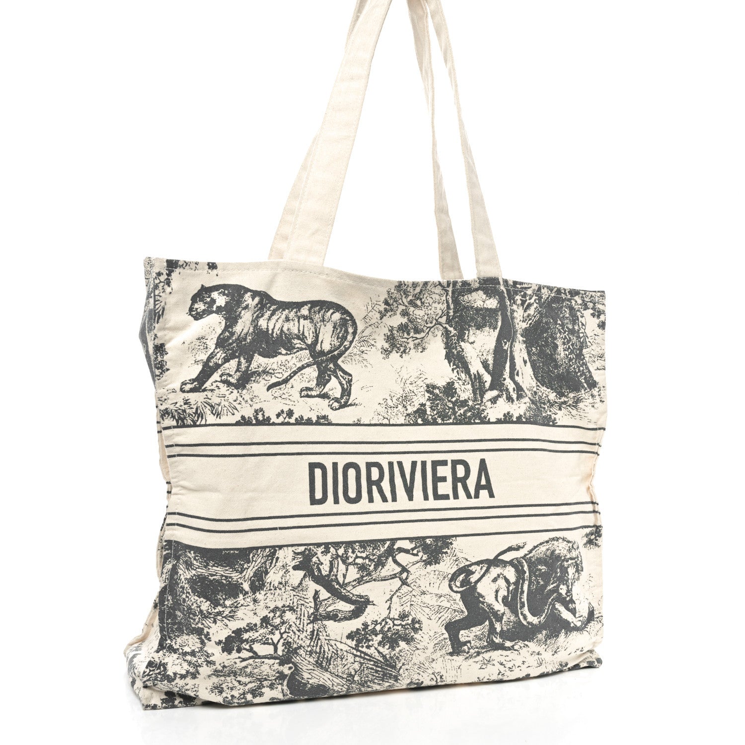 Christian Dior Straw Dioriviera Tote Grey 3 of 8