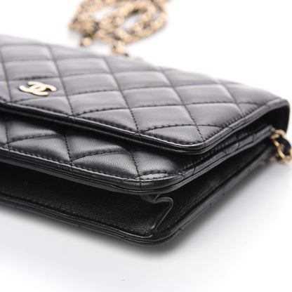 Chanel Lambskin Quilted Wallet On Chain WOC Black 11 of 12