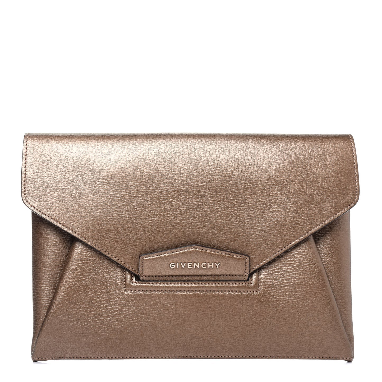 Sugar Goatskin Medium Antigona Envelope Clutch Old Gold