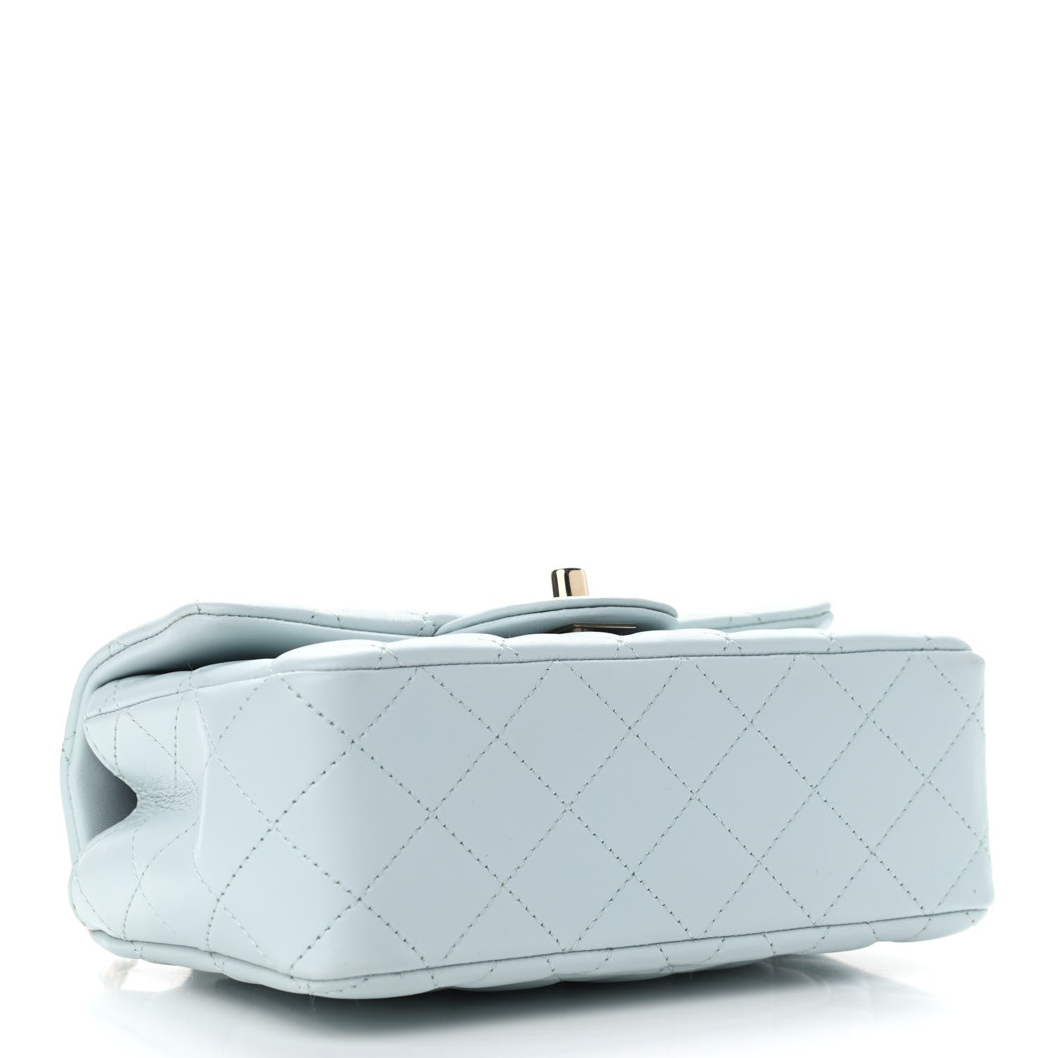 Chanel Lambskin Quilted Mini Top Handle Rectangular Flap Light Blue 4 of 11