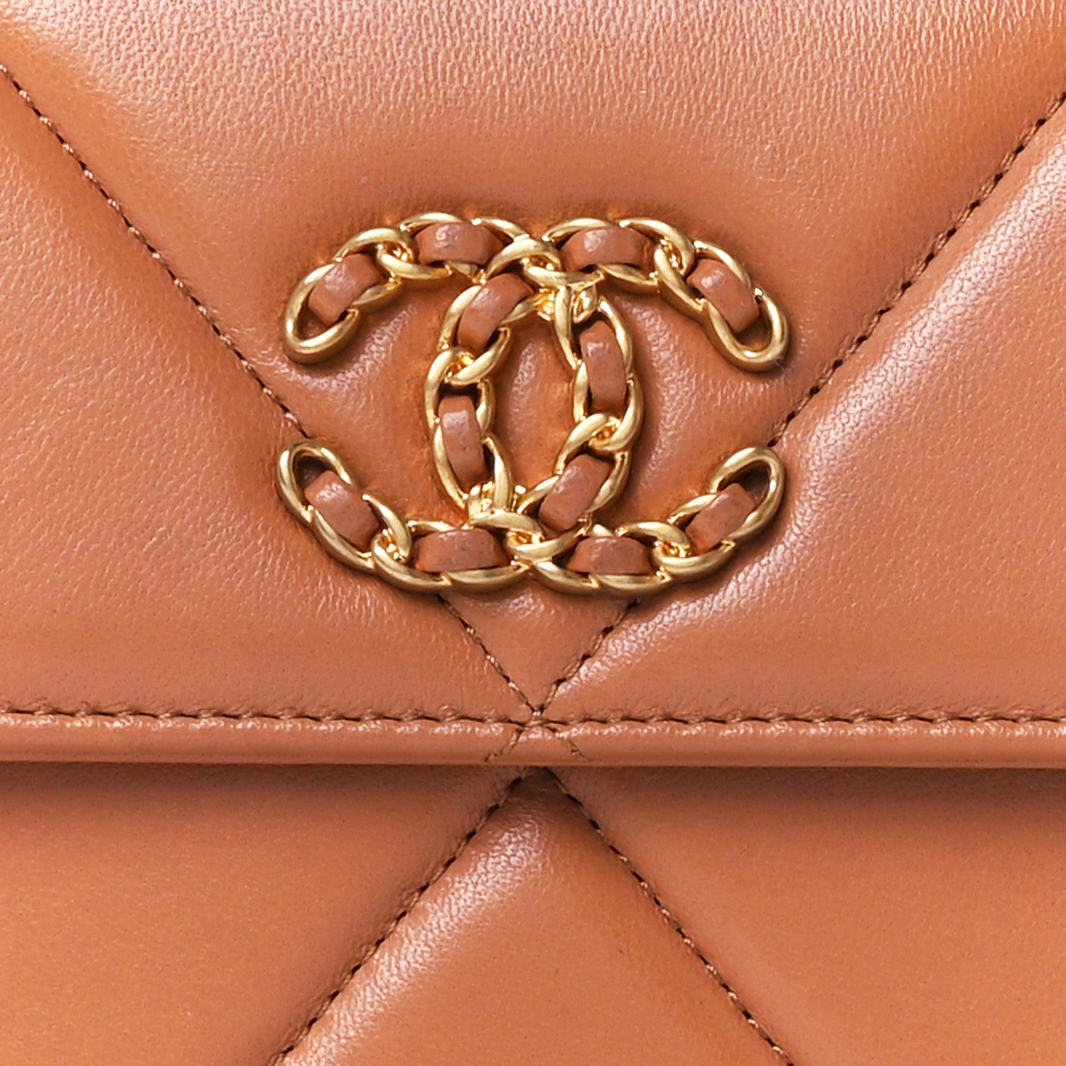 Chanel Lambskin Quilted Chanel 19 Flap Wallet Brown 9 of 12