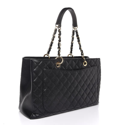 Chanel Caviar Quilted XL Grand Shopping Tote GST Black 3 of 7