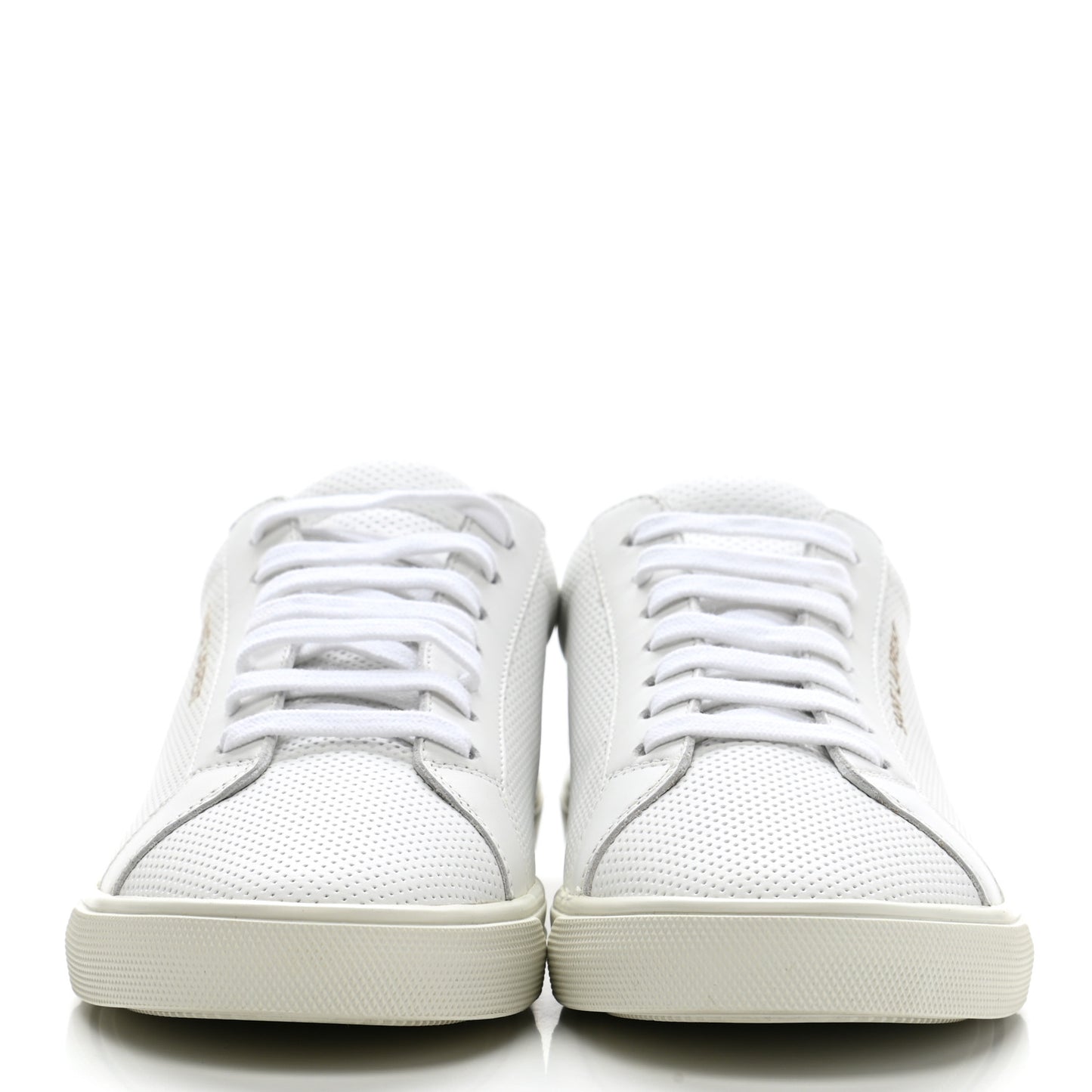 Perforated Calfskin Zebra Print Andy Low Top Sneakers 37 37.5 White
