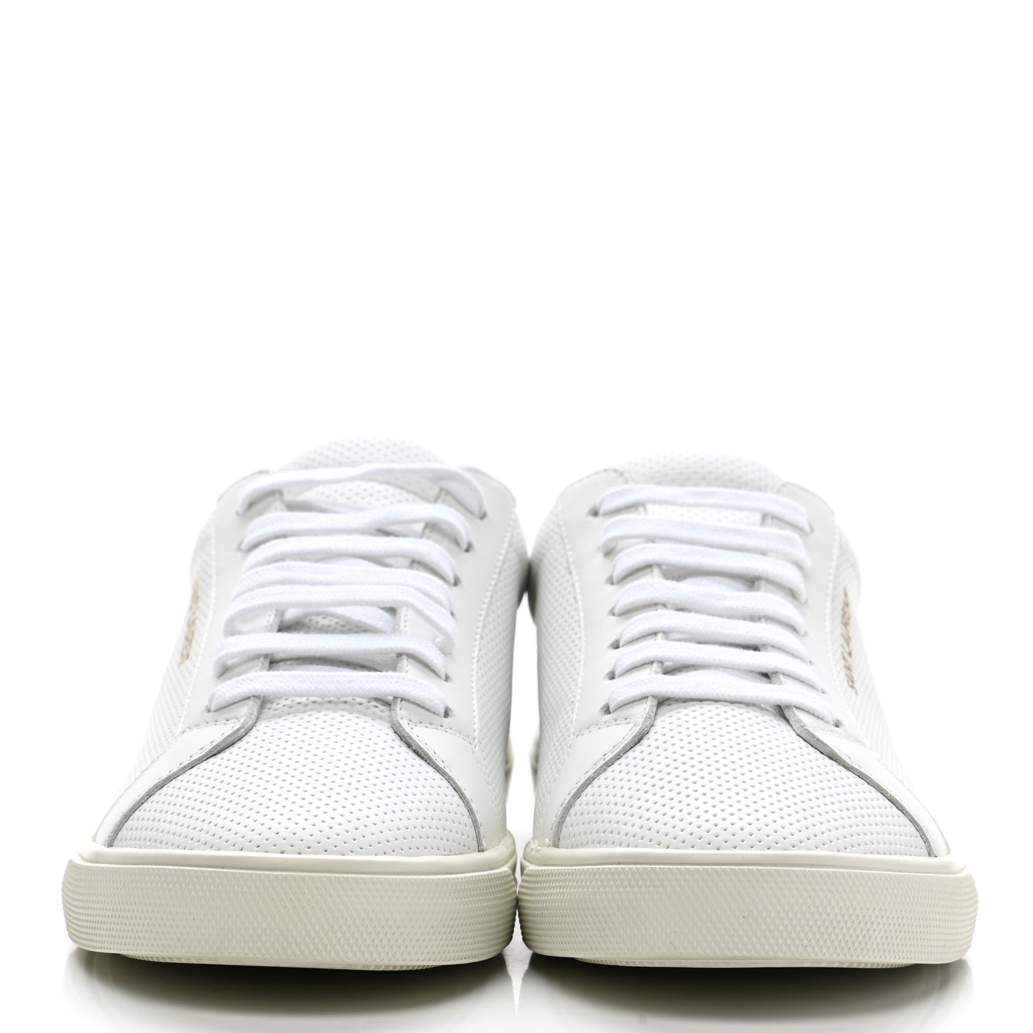 Saint Laurent Perforated Calfskin Zebra Print Andy Low Top Sneakers 37 37.5 White 2 of 9