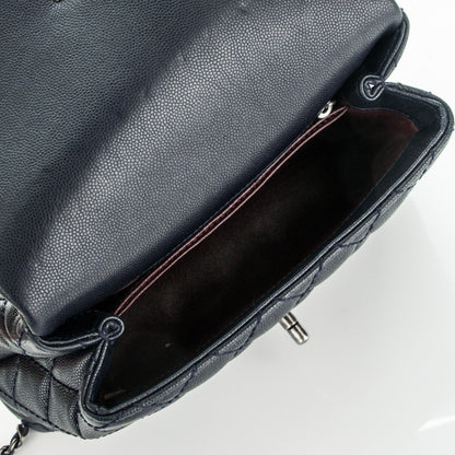 Chanel Caviar Lizard Quilted Mini Coco Handle Flap Navy 5 of 5
