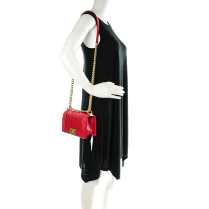 Chanel Lambskin Quilted Small Boy Flap Red 2 of 7