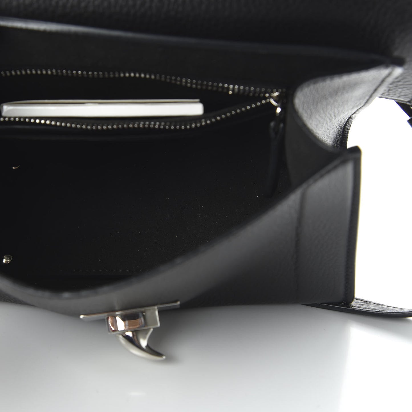 Grained Calfskin Mini Shark Lock Satchel Black